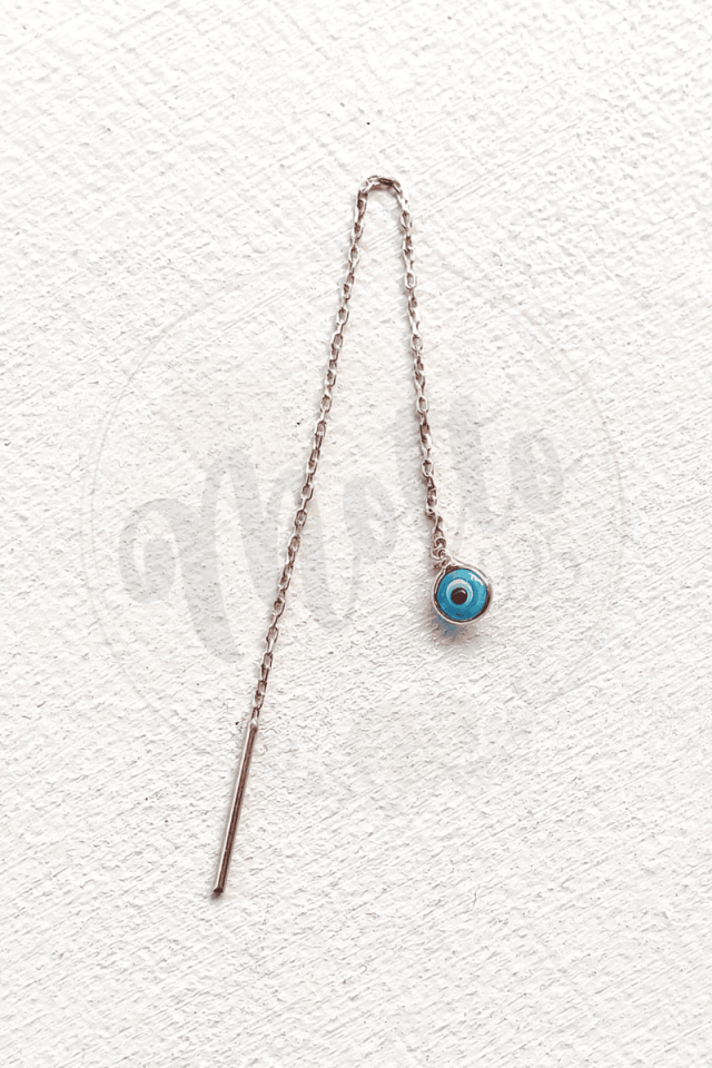 Camgöz Nazar Figür Sallantılı Zincir Küpe