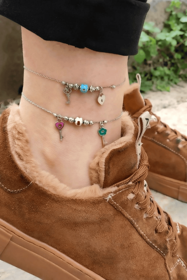 İthal Mineli Charm Figürlü Halhal