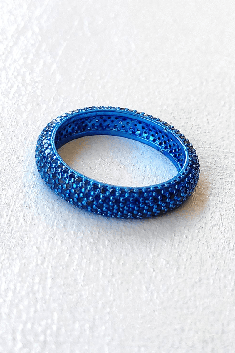 İthal Mavi Rodyumlu Tam Tur Yüzük