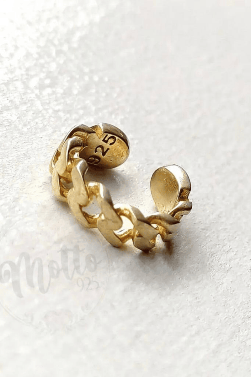 Zincir Form Earcuff Küpe
