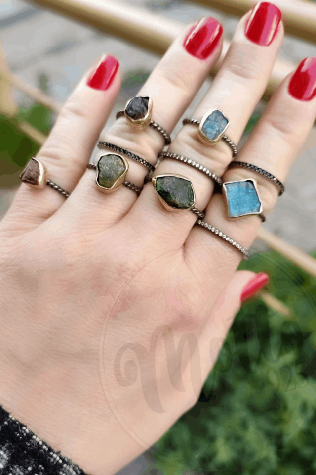 Garnet (Lal) Taşlı El Yapımı Yüzük