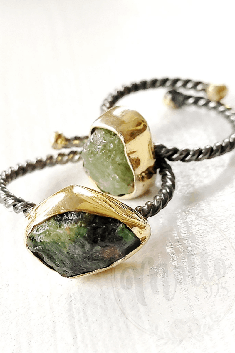 Zebercet (Peridot) Taşlı El Yapımı Yüzük