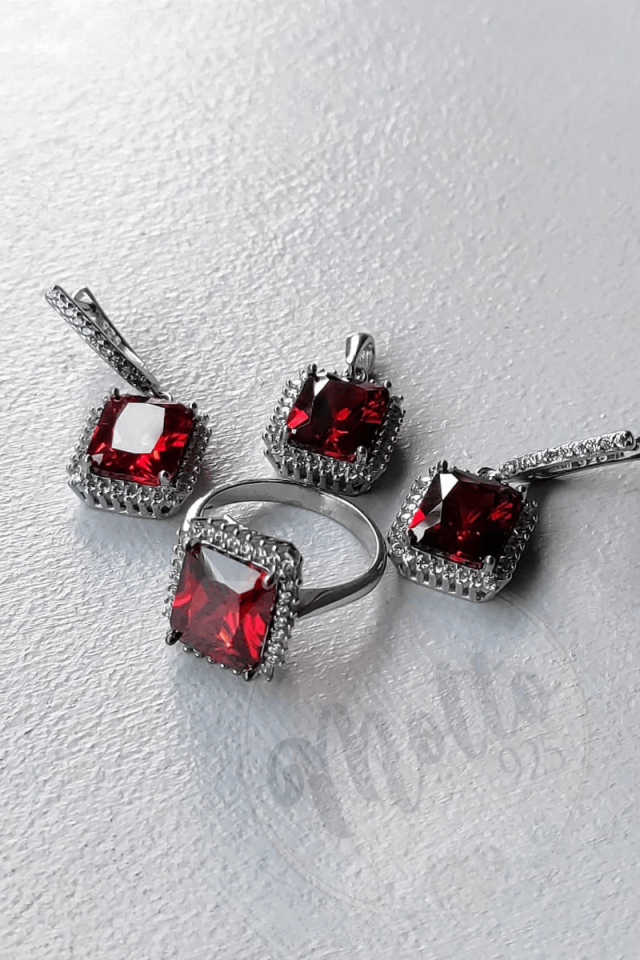 Yakut Taşlı Set 14